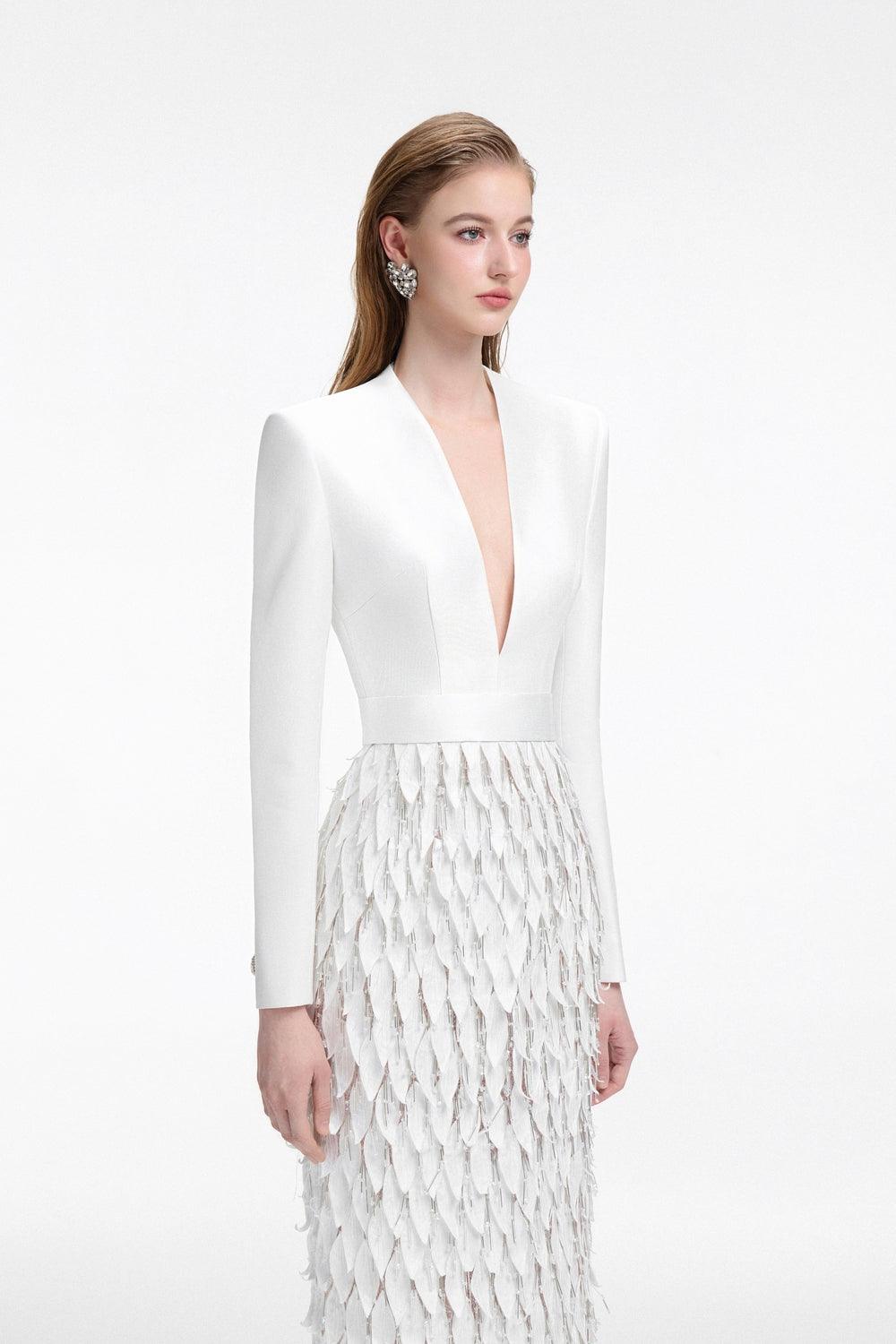Long Sleeve Layered Leaf Dress